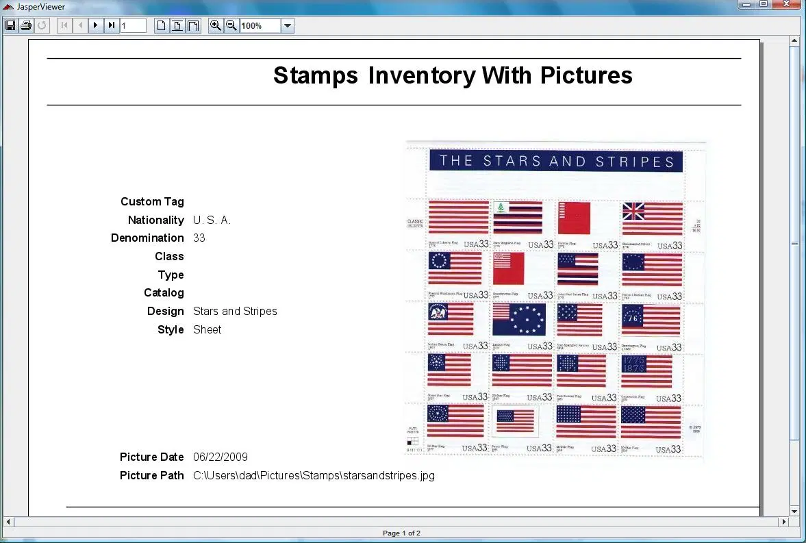 NM Collector Stamps Inventory Report